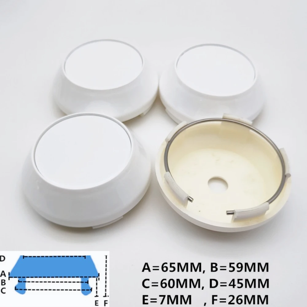 4pcs White No Logo Emblem Car Wheel Center Caps High Cap Whites 60MM 65MM 68MM 69MM Wheels Hub Rim Hubcaps Cover Car Accessories view 4