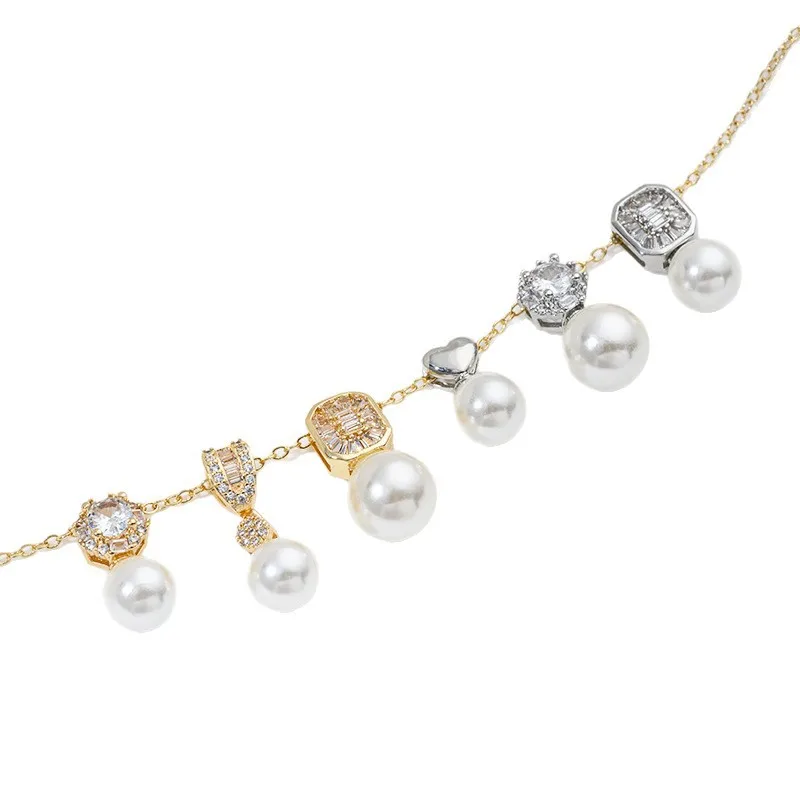 

14K Gold Set Zircon Geometric Necklace Pendant Holder Bird Clover Heart Pearl Holder 14K Pendant Accessories