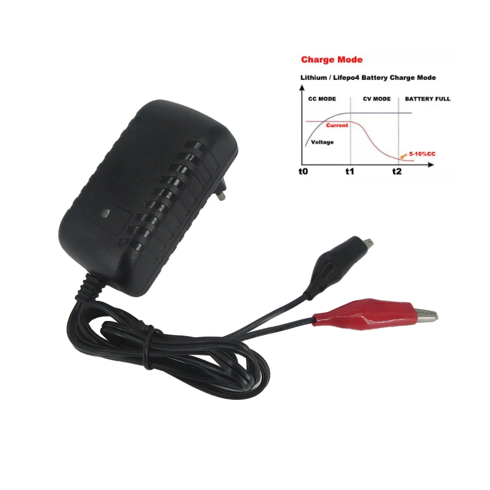 3.65V 3A DC Smart Charger for 3.2V 3.3V 1S Lifepo4 18650 Iron Phosphate Battery Charger Adapter 100 - 240V AC EU US Plug Clip