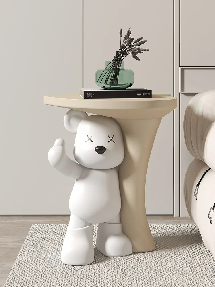 Home Decor Furniture Creative Bear Statue Side Table Floor Decor Bedroom Bedside Table Animal Sculpture Coffee Tables Tea Tables