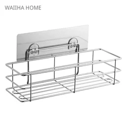 1/2pcs Stainless Steel Bathroom Storage Shelf Kitchen Bathroom Toilet Wall Hanging Drainer Storage Rack Organizer Tray Rack