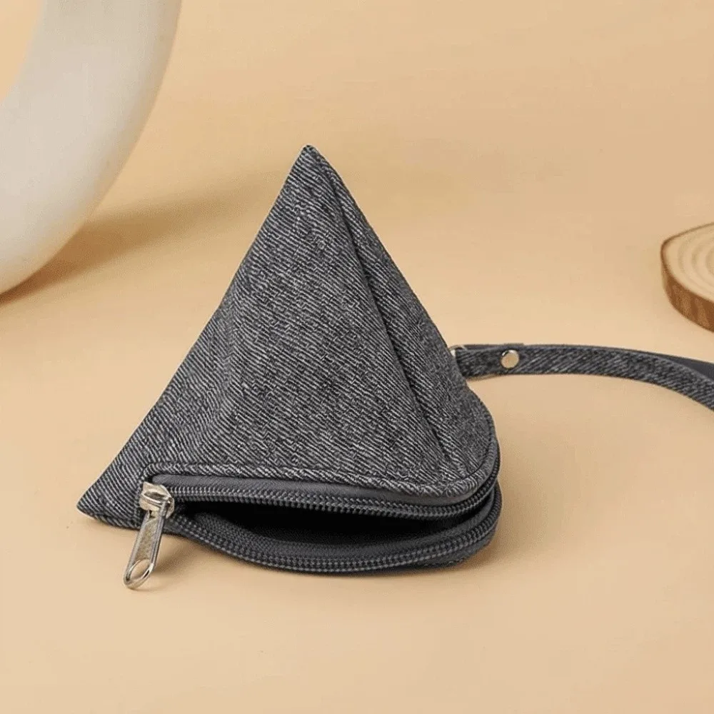 

Polyester Denim Zongzi Pendant Pouch Chinese Style Solid Color Triangle Cloth Hanging Bag Anti-lost Hanfu Accessories