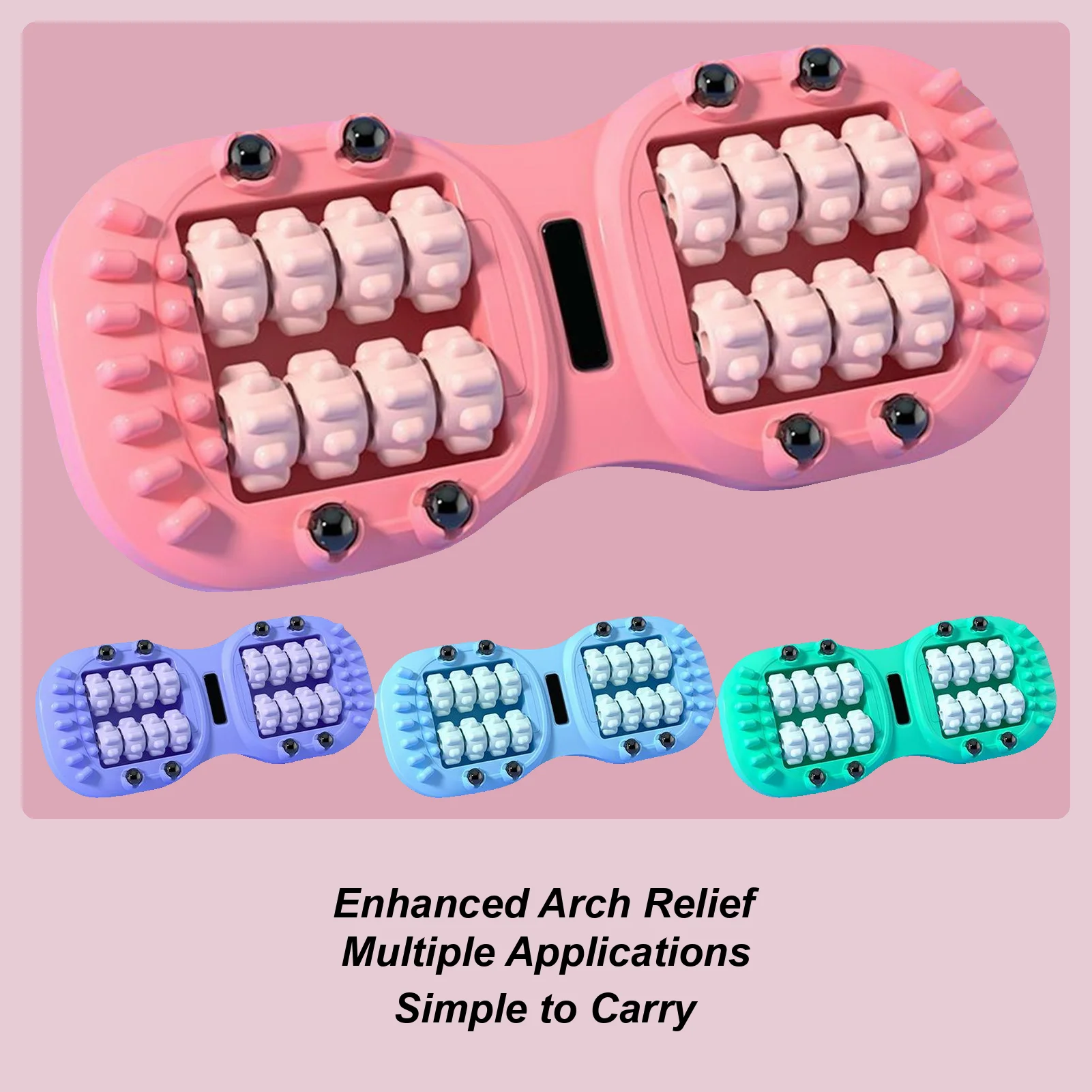 

Роликовый массажер для ног, массажер для ног, двойной роликовый массажер триггерной точки, облегчение мышц ног, спины, шеи, дома, женщин и мужчин