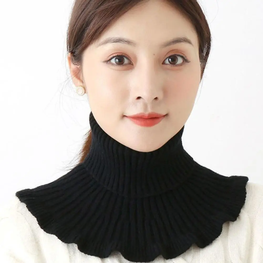 Winter Warm Knitted Fake Collar Woolen Detachable Women Turtleneck Fake Collar Neck Scarf Thicken Windproof Fake Collars