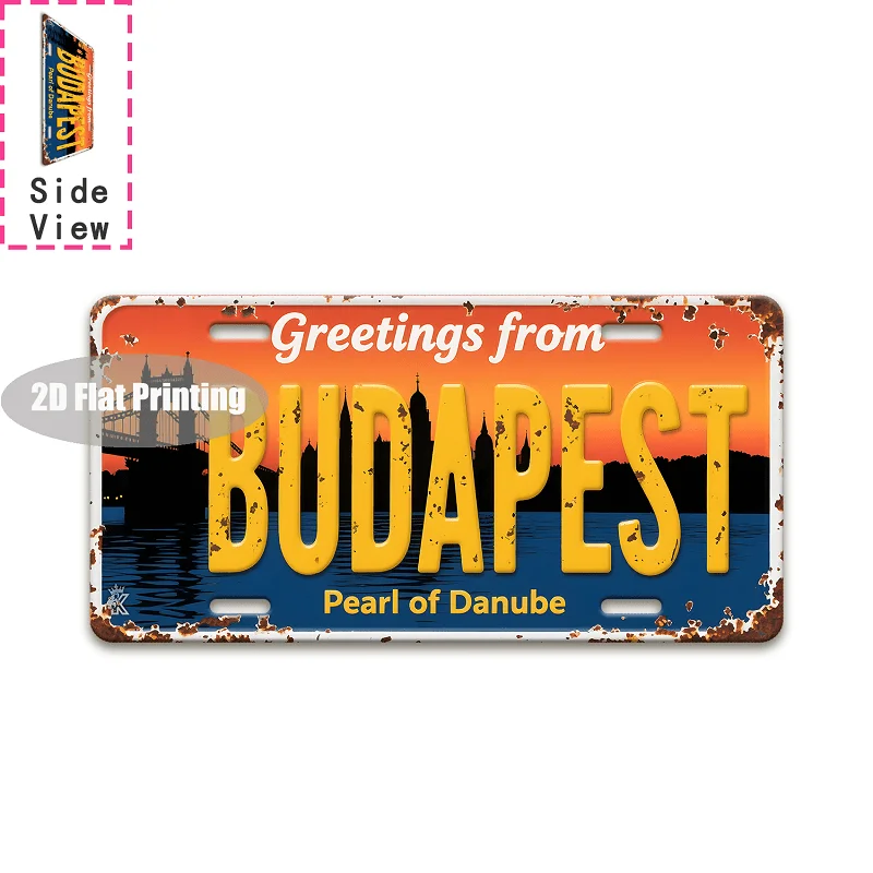 Tin Sign - Vintage Durable Metal Plaque Wall Decor, Home Office Bar Man Cave Global City Coordinate Birth Year License Plate W