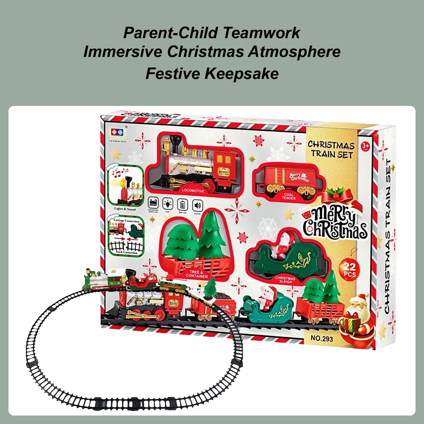 

Набор электропоездов со светом и звуком в сборе. Игрушка со звуком и светом. Рождественский набор электропоездов на день рождения для мальчика и девочки.