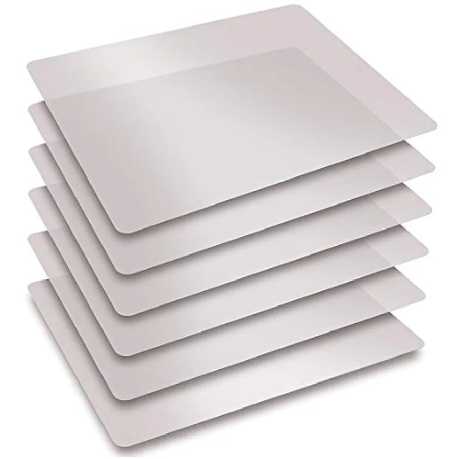 15" x 12" Extra Thick Flexible Frosted Clear Plastic Cutting Mats, Set of 6