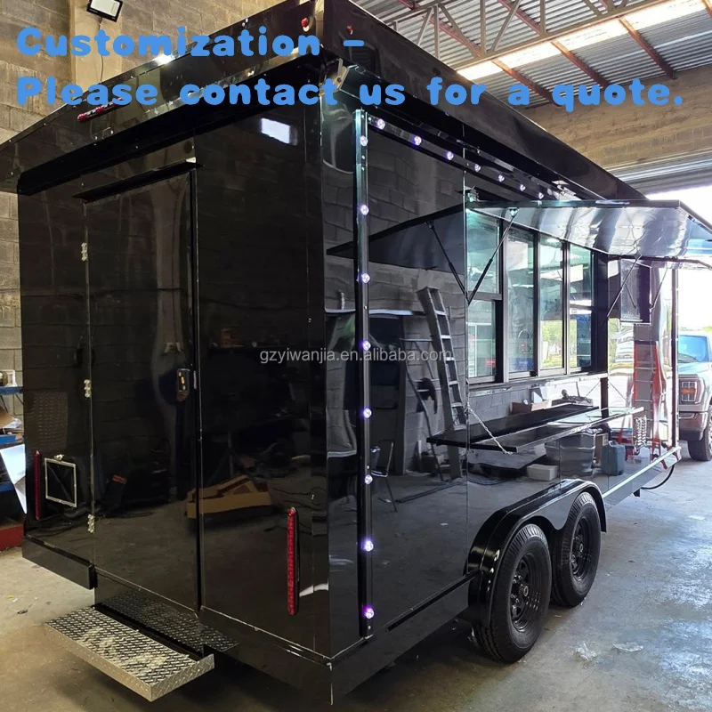 

Изготовленный на заказ мобильный прицеп для еды с кофе и такоями для пиццы на кухне