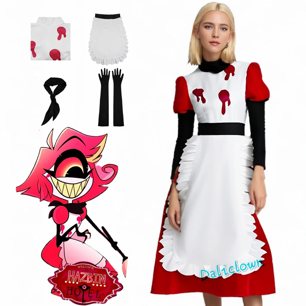 

Hazbinhotel Niffty Cosplay Dress Anime Hazbin Cos Hotel Uniform Suit Halloween Carnival Party Fancy Dress Women Maid Outfit