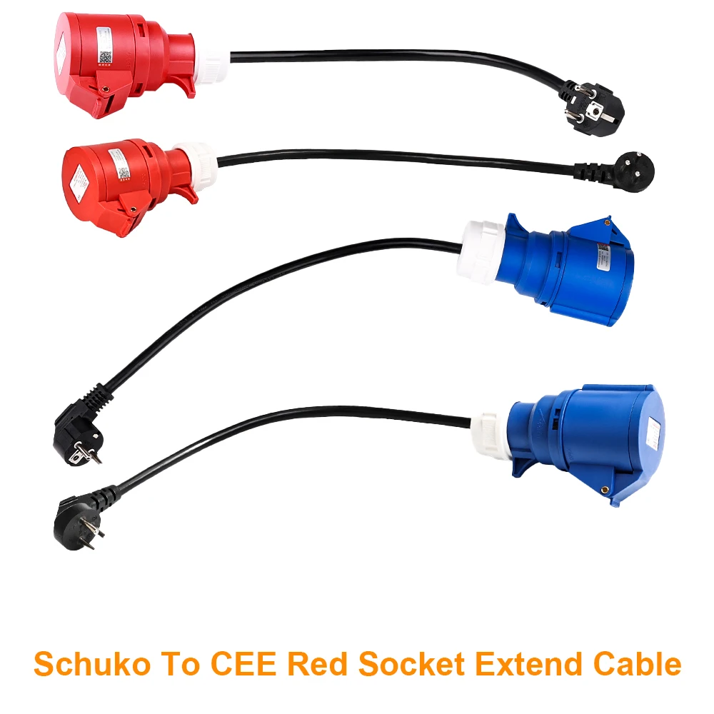 JDMEX CEE Female Plug For Portable EV Charger Schuko / Israel Plug Socket Adapter Connect with 16A/32A 1 / 3Phase 7KW /11KW