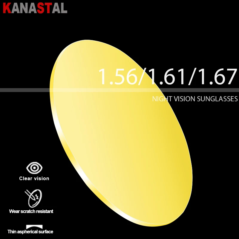 

Поляризованные солнцезащитные очки ночного видения, желтые линзы 1,56 1,61 1,67, оптические очки для близорукости, пресбиопические очки UV400, полимерные линзы