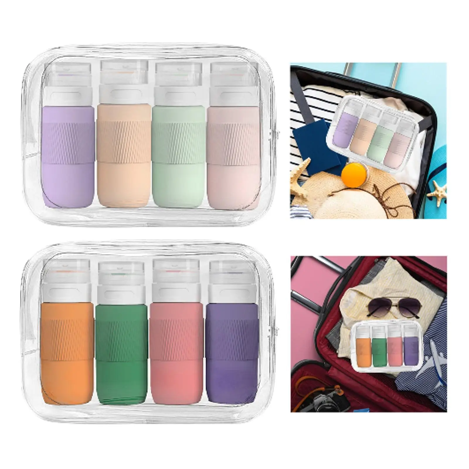 

4 Pieces Travel Bottles for Toiletries 80ml Toiletry Containers for Hair Oil