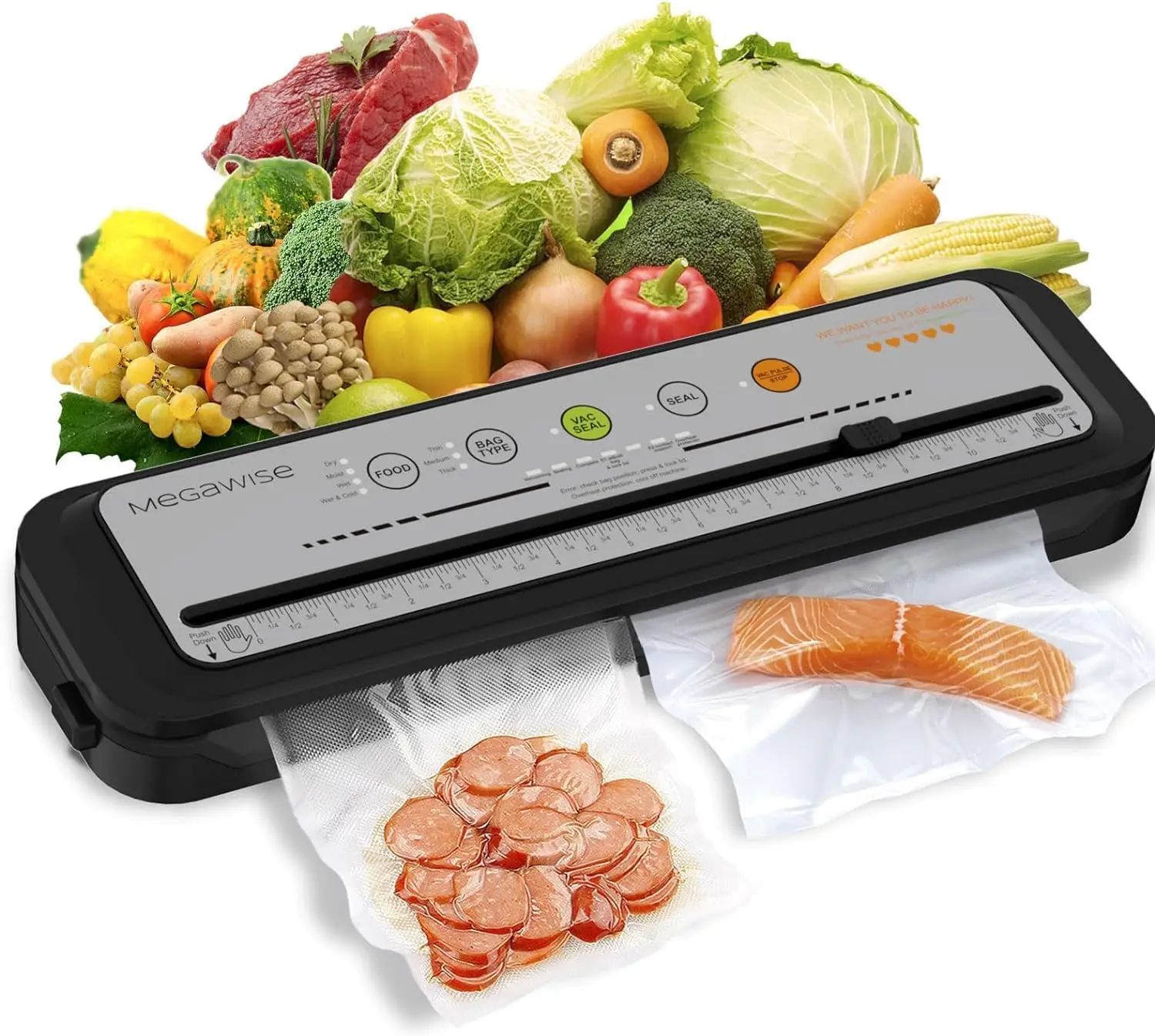 

2025 Powerful Vacuum Sealer Machine Compact Design One-Touch Automatic Seal in 10-20 Seconds Dry, Moist, Wet, and