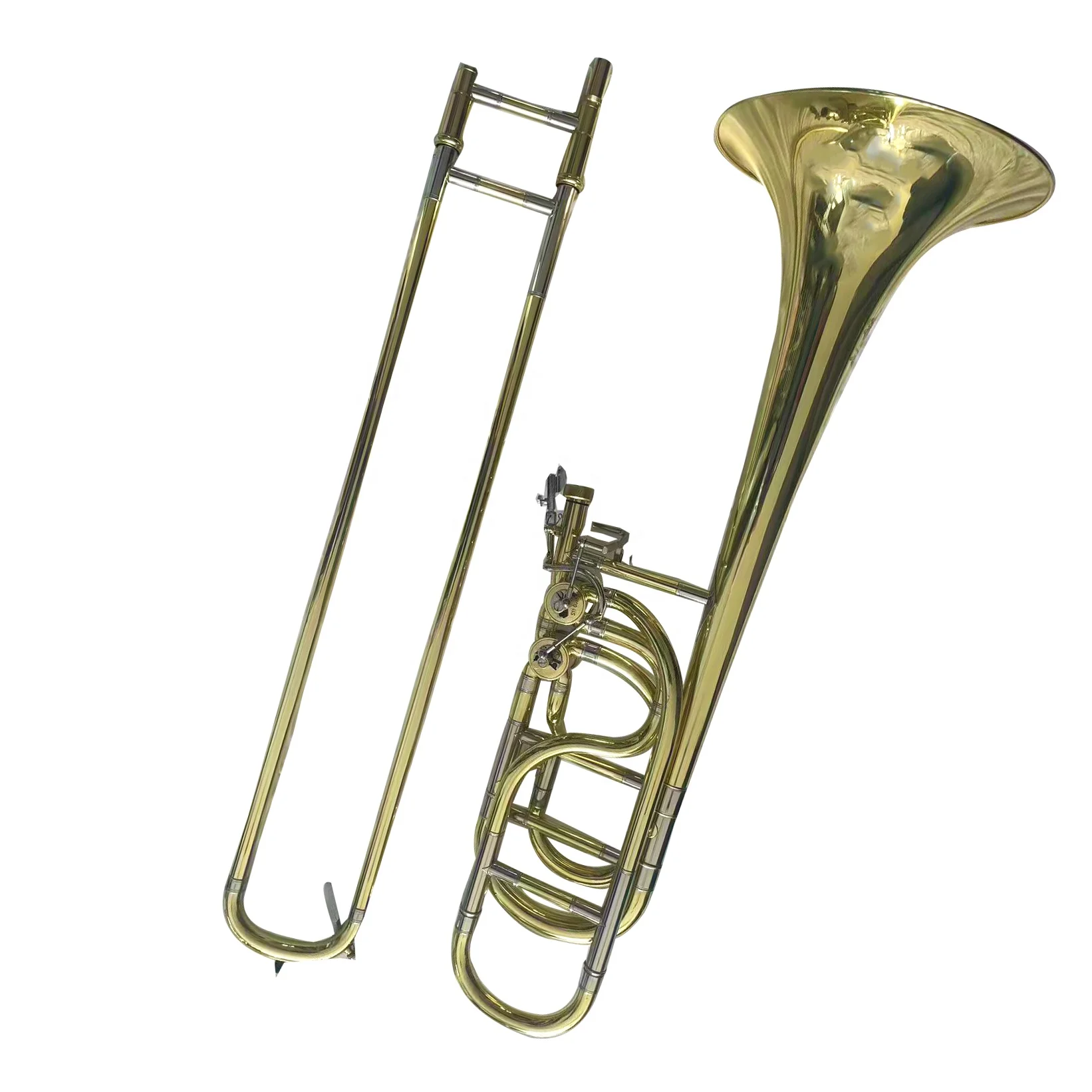 Normal Standard Yellow Brass Two Valves Student Model Bass Trombone