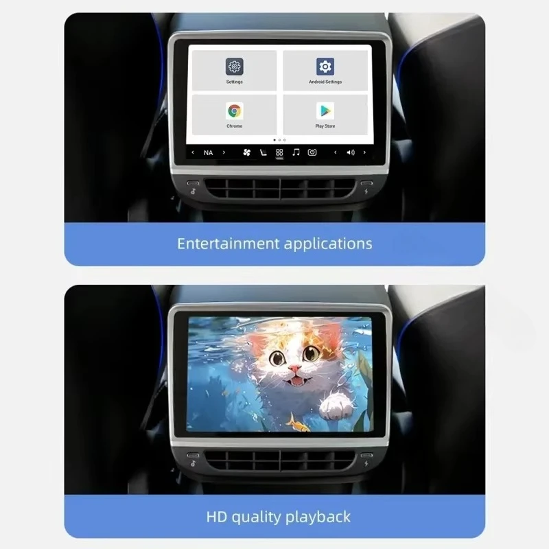 7'' Android Multimedia Screen Carplay Car Rear Seat Entertainment Player for  Model 3 or Model Y Rear Air Conditioner Panel