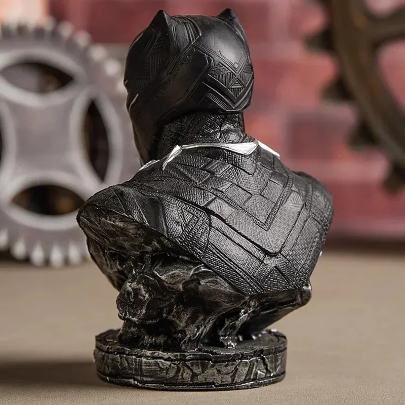 Busto de héroe de Marvel, Pantera Negra, estatua de resina, modelo de colección de acción, figura de Anime, decoración del hogar, escultura artística, artesanías, regalos de cumpleaños