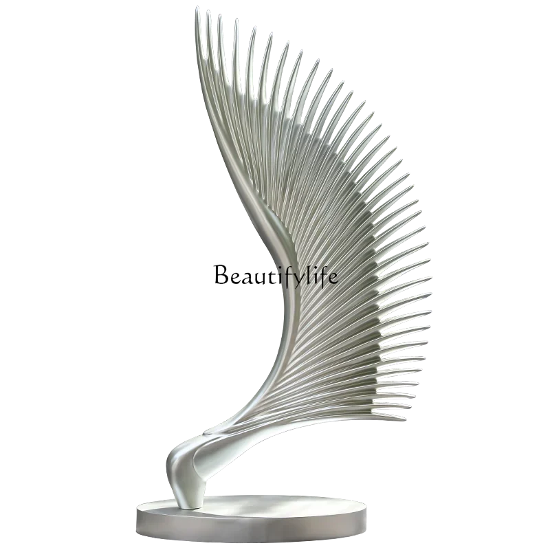 

ls 18Hotel lobby art installation large wing abstract sculpture fiberglass floor ornament