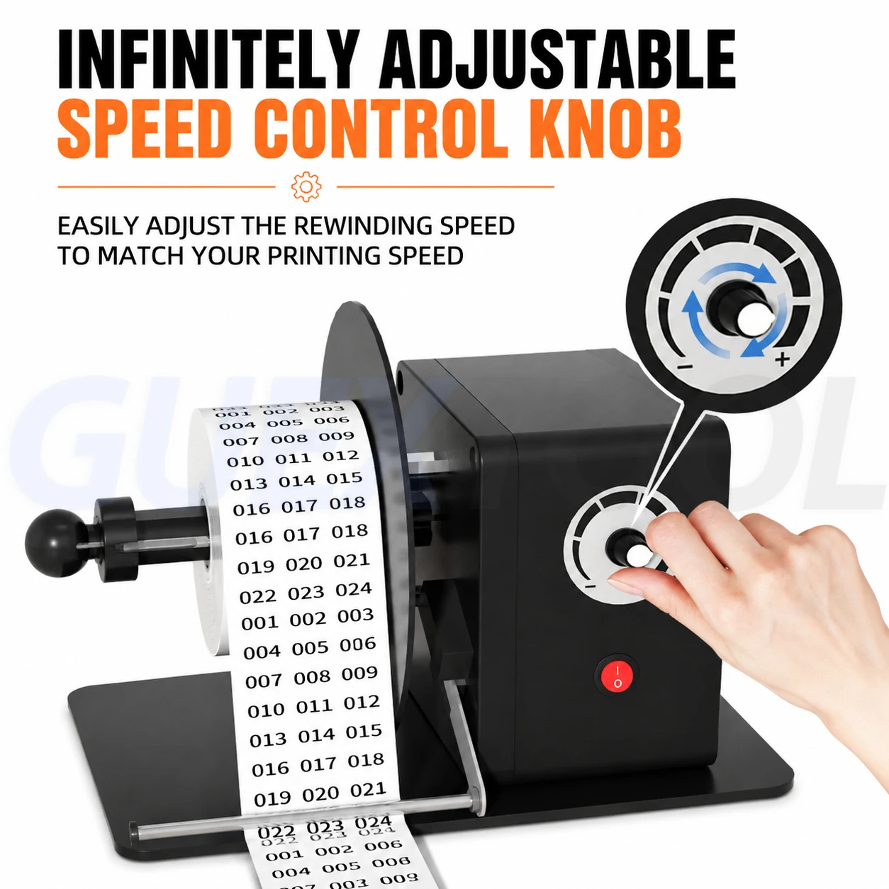 hit productIndustrial Label Rewinding Machine Thermal Paper Roll Rewinder Adjustable Tension Cutter Label Rewinder for Label Pri