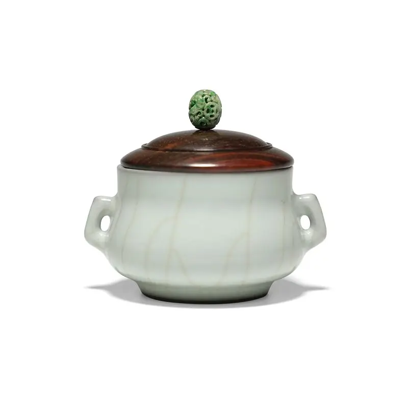 

Ear furnace, Longquan celadon antique Song Dynasty incense burner ornament, Chinese ceramic incense insert