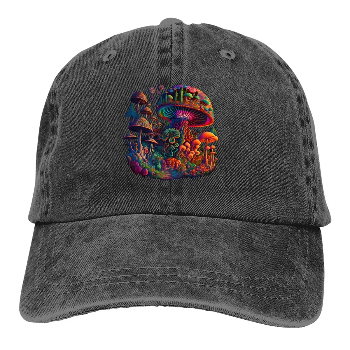 

Shroom Forest Psychedelic Art Baseball Cap Men Hats Women Visor Protection Snapback Mushroom Forest Caps