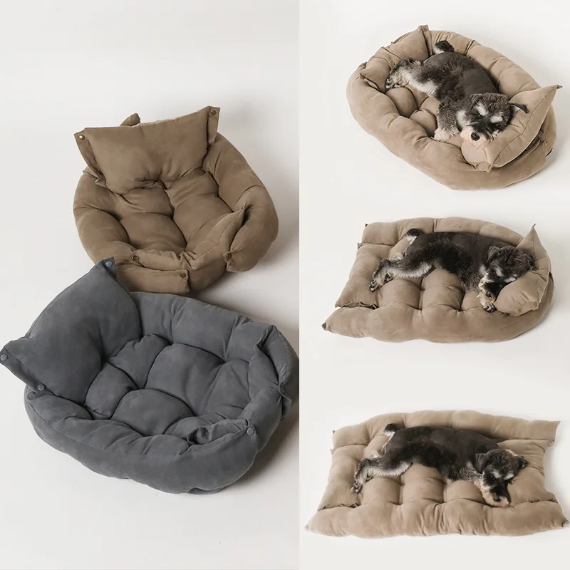 

3-in-1 Dog & Cat Bed Mat – Multifunction Warm Winter Sofa Nest, Soft Pet Cushion for Puppies & Kittens