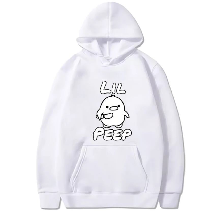 Lil Peep Cute Kawaii Duck Graphic Hoodie 2024 Men Women Funny Oversized Hip Hop streetwear Unisex Fleece Long sleeve pullovers