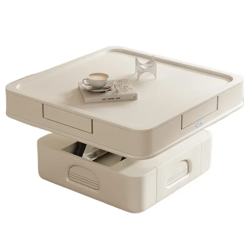 

Cream style mahjong table machine automatic multi-function lifting coffee table dining table integrated dual-purpose living room