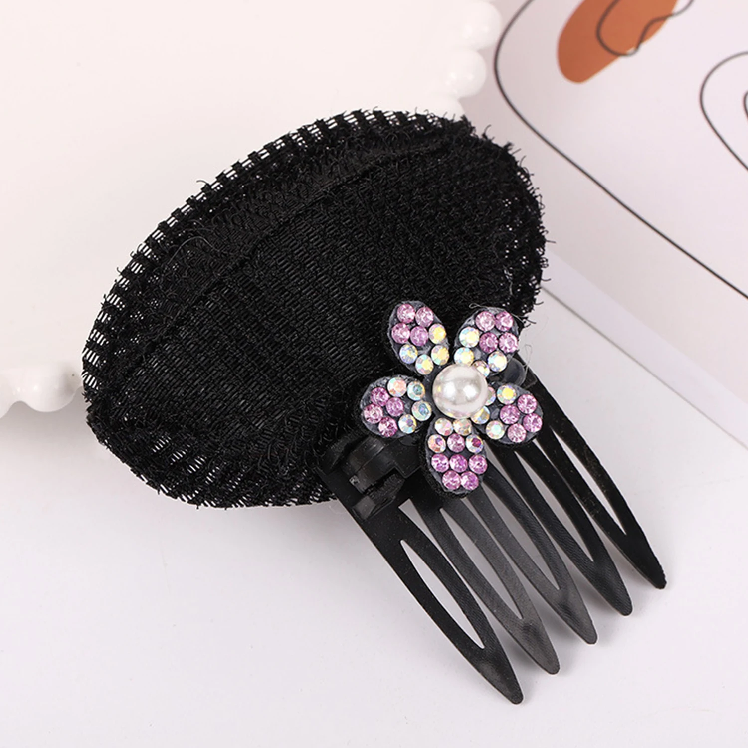 Invisible Fluffy Hair Pad Rhinestone Sponge Head Cushion Front Hair Line Volume Base Puff Cushion Hair Bun Pro Styling Hairpins