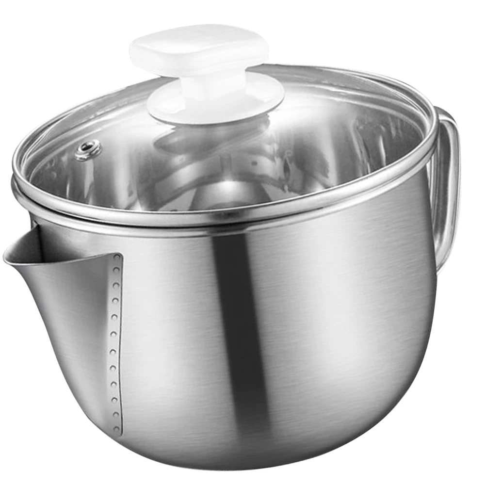 

1Pcs Stainless Steel Oil Soup Strainer Bowl Large Capacity Lid Sieve Grease Separator Container for Kitchen Restaurant Healthy