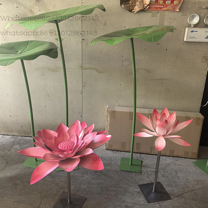 

Iron Art Large Lotus Leaf Ornament Park Pond Water Feature Metal Decoration Landscape