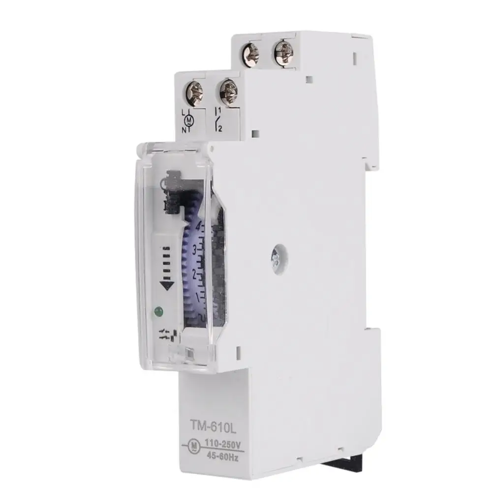TM610L 110~250VAC Universal Input 15mins Interval 24 Hours Analog Timer Switch DIN Rail Installation with Indicator Light