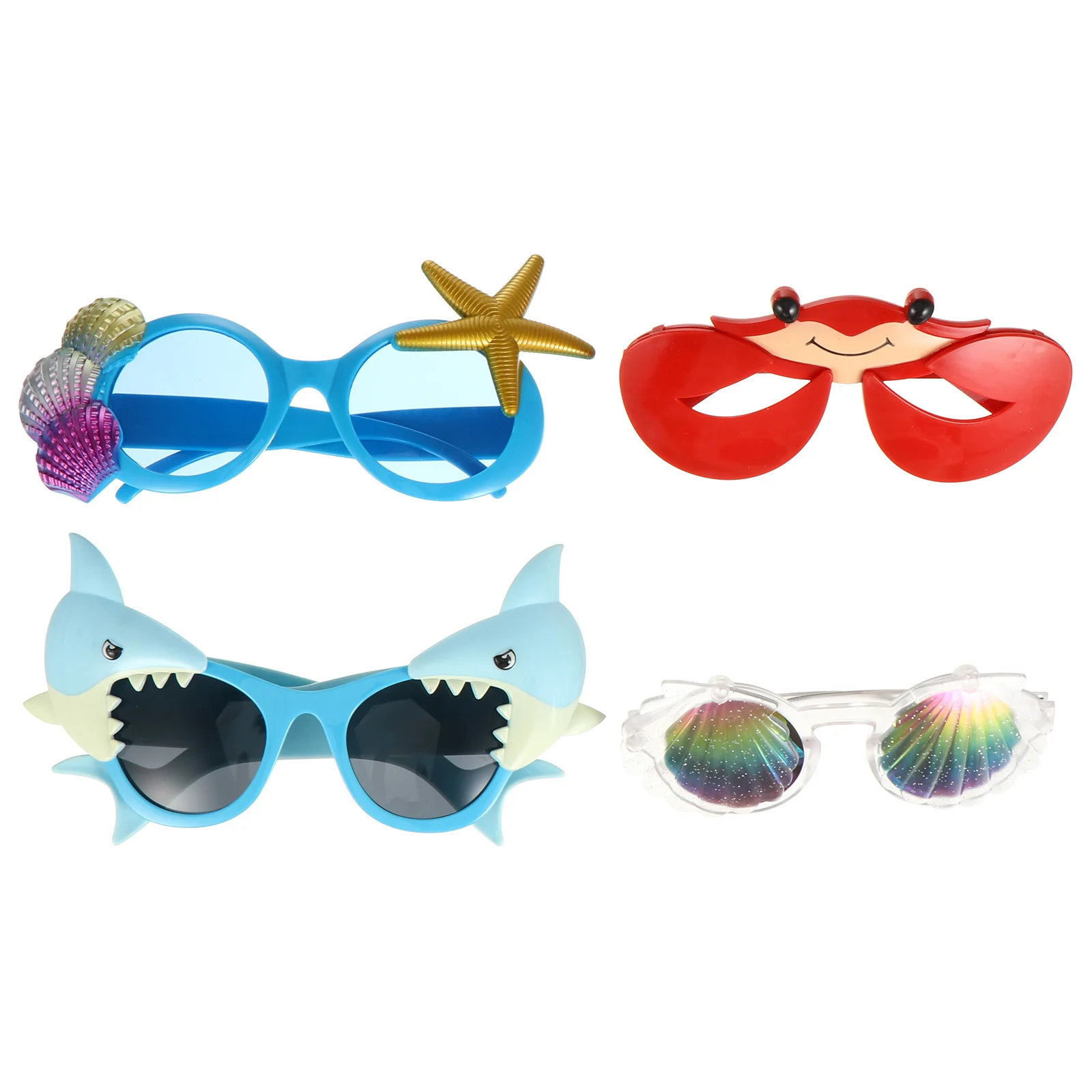 4 Stuks Krab Brillen Plastic Hawaii Party Bril Creatieve Grappige Brillen Rekwisieten voor Kostuum Carnaval Maskerade Photo Booth