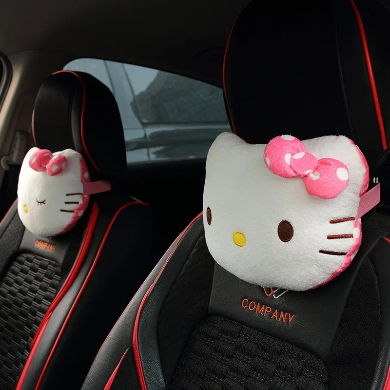 Hello Kitty Car Headrest Car Neck Pillows Cute Cartoon Plus for All Vehicles Automobiles Interior Decoration Accessories Gift