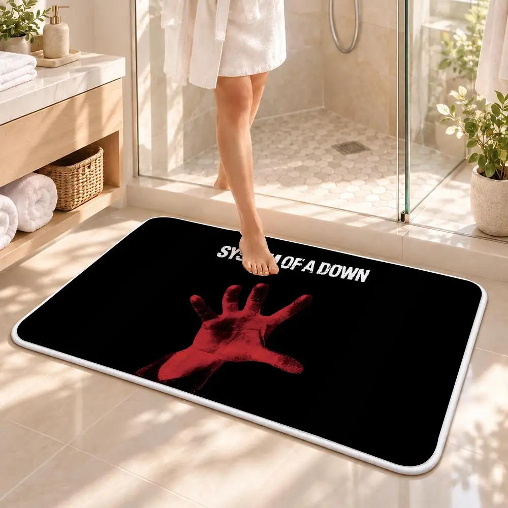 Band S-System of a Down Floor Mat Flannel Rug Soft Non Slip Washable Door Mat for Bathroom Bedroom Kitchen Home Decor