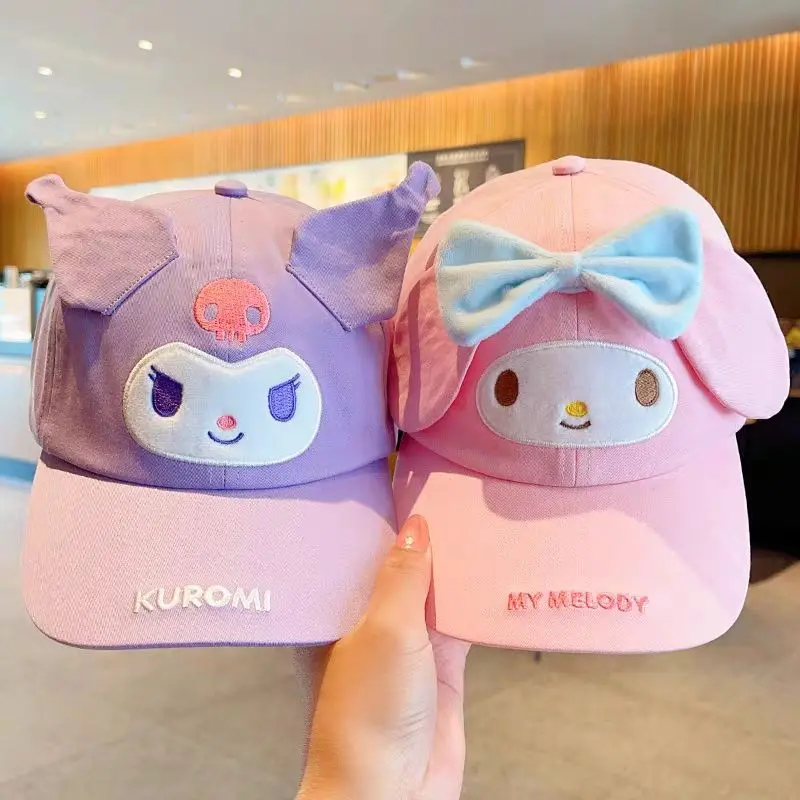 

Kawaii MY MELODY Kuromi Children's Men's and Women's Baseball Hats for Casual Summer Sunscreen Sun Protection Duck Tongue Hats