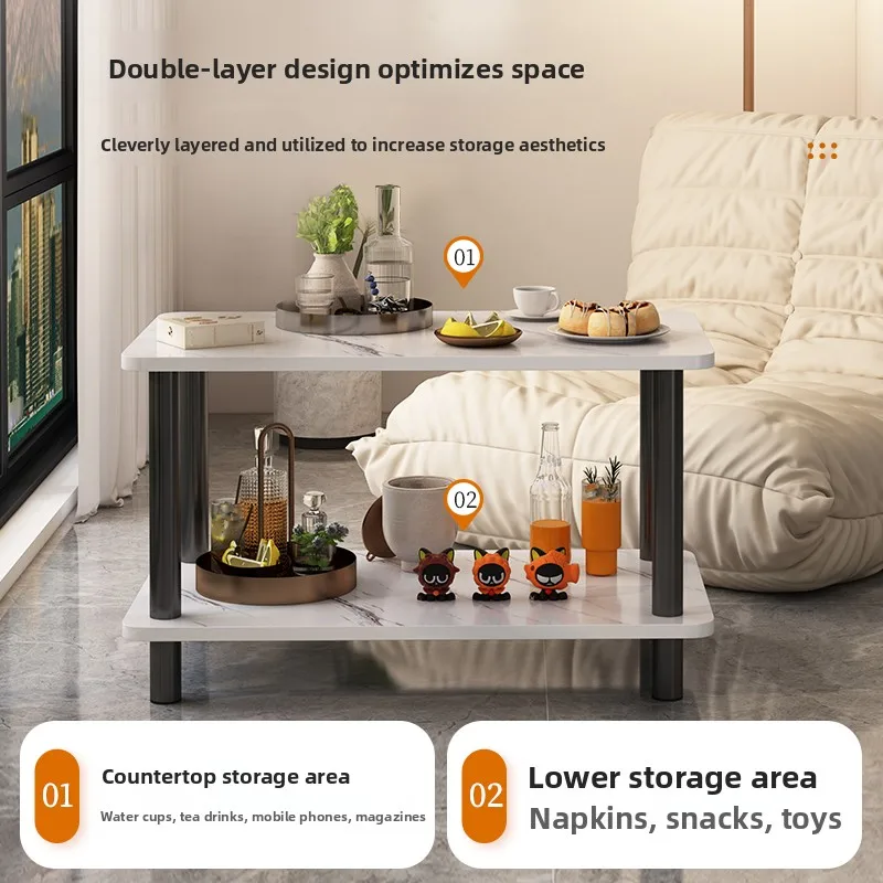 ソファサイドテーブル シンプル リビングルーム オフィス テーブル 収納ラック ライトラグジュアリー ビジネス交渉に便利 小型テーブル