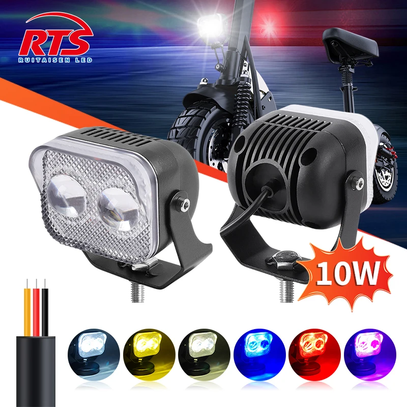 

Motorcycle LED 10W Mini Driving Light Headlight Super Bright Spotlight Colorful Projector Work Fog Lamp for Off-Road ATV Truck