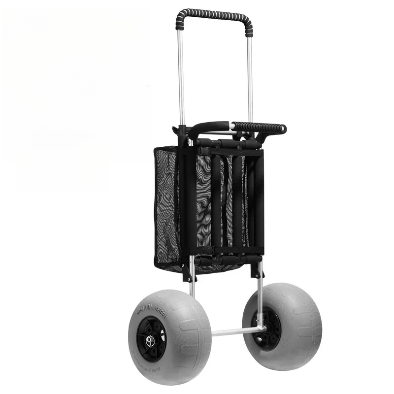 Dolly with Big . x .4 Cargo Deck/  Balloon Wheels, LBS Folding Sand Cart Beach - view 4
