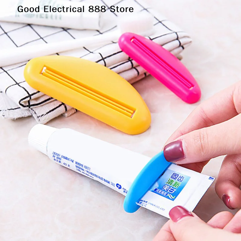 【GE】1 unidad de exprimidor de pasta de dientes, clips manuales para tubos de pasta de dientes, dispensador multiusos de limpiador facial, herramientas para el baño del hogar