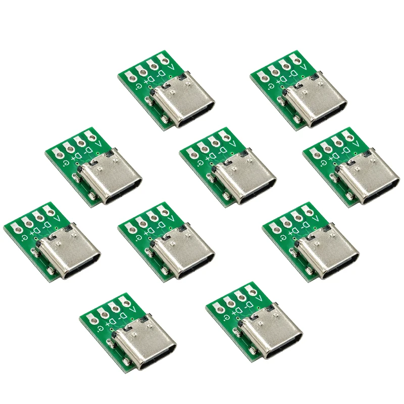 DIY Electronic Accessories USB 3.1 Type C Connector Socket Receptacle Adapter For Data Line Wire Cable For Cable Adapter Testing