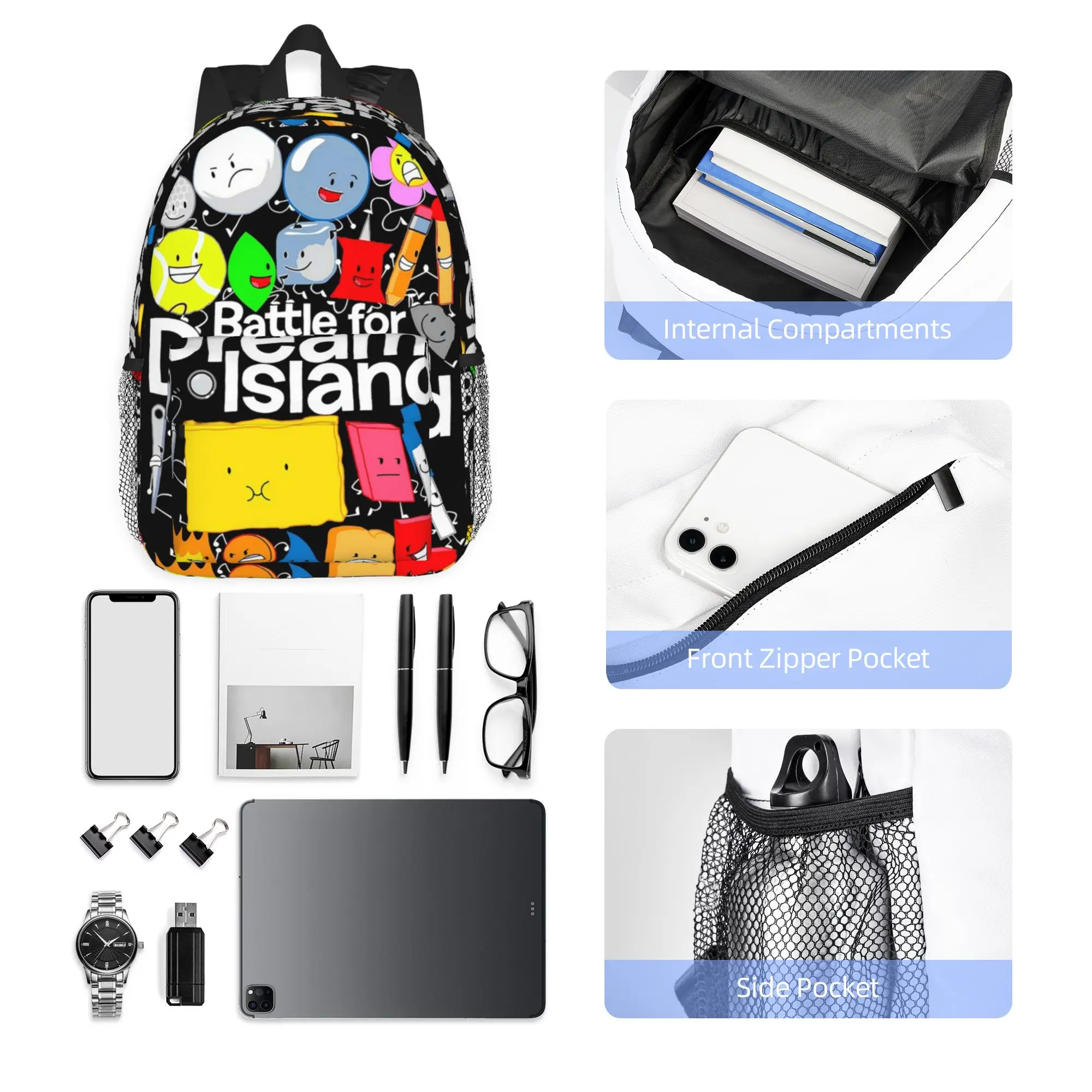 Battle for Dream Island Backpack Hot Sale Daypack Large Capacity Boys Girls BookBag Shoulder Bags for Men Women School Bag