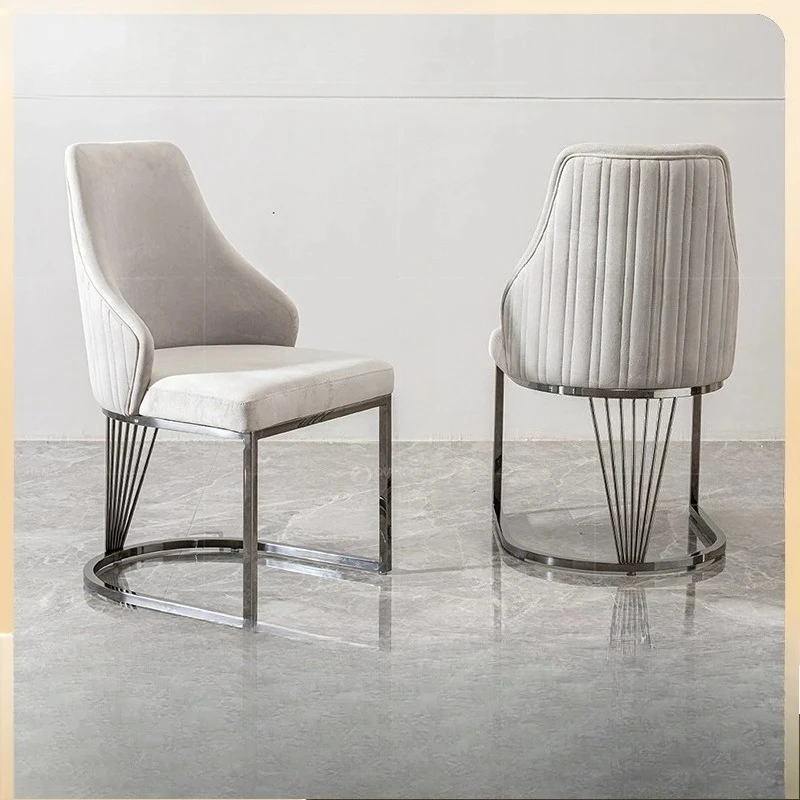 Cross-border export Italian light luxury dining chair high-end reception room reception area tables and chairs  stainles