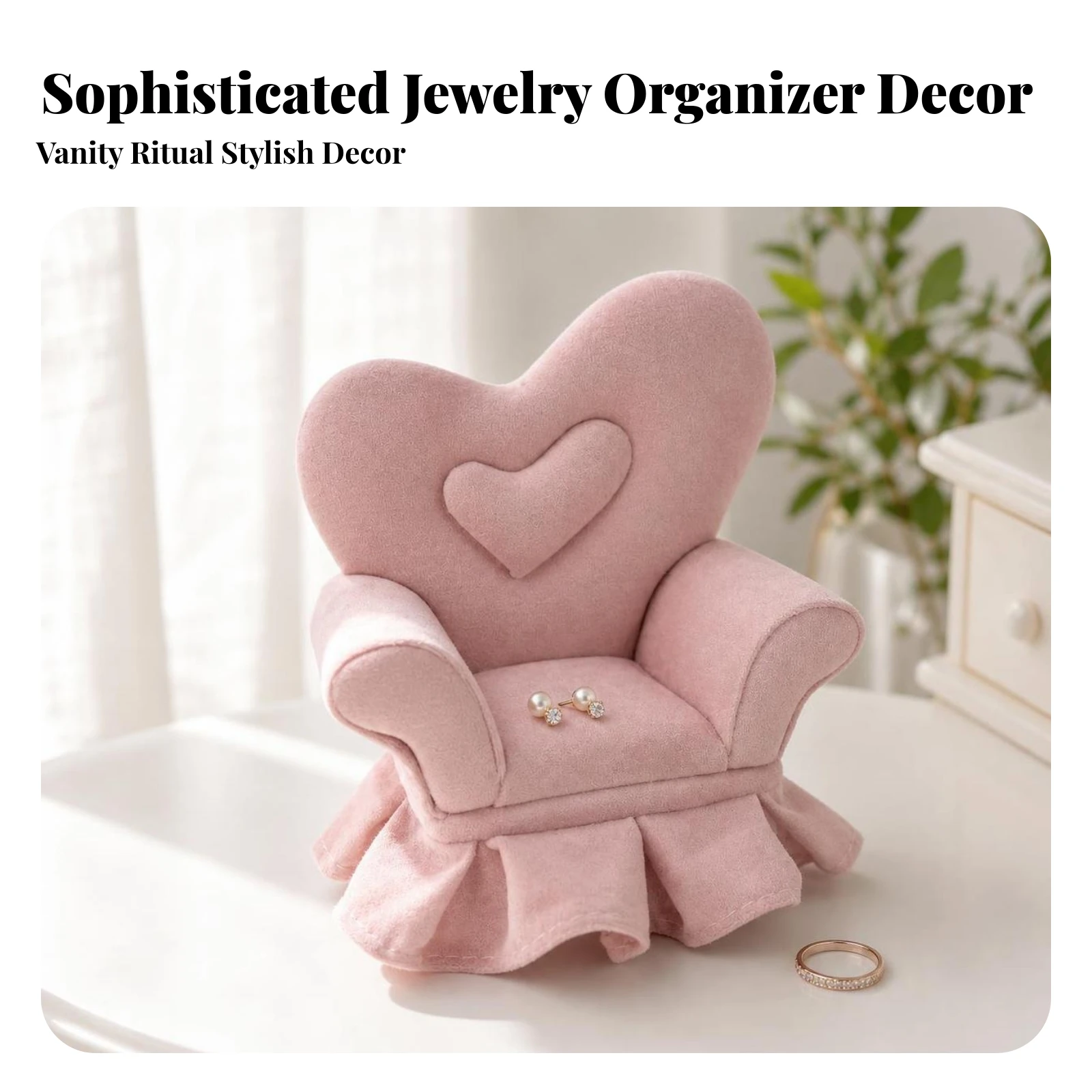 Miniature Armchair with Heart Backrest Upholstered Miniature Velvet Chair Furniture Soft Compact for Dollhouse Enthusiasts