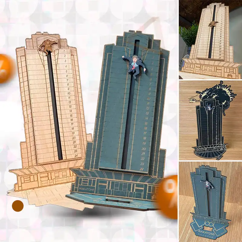 Календарь с надписью «Die Hard Advent»-«Hans Gruber fall off Nakatomi Plaza», 24 дня, Рождественский обратный отсчет, Рождественский деревянный календарь