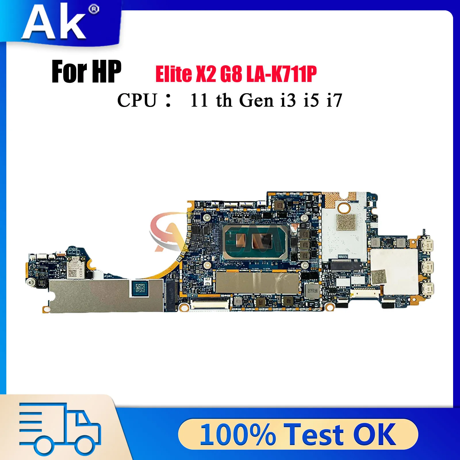 LA-K711P For HP Elite X2 G8 Laptop Motherboard M53510-601 M53510-501 With i5 i7 11th Gen CPU 16GB 32GB RAM 100% Fully Tested