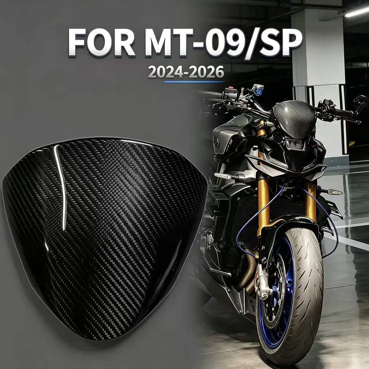 for YAMAHA MT-09 / SP 2024 2025 2026 Motorcycle Accessories 3K Carbon fiber front Windshield Windscreen Screen Baffle kit MT-09