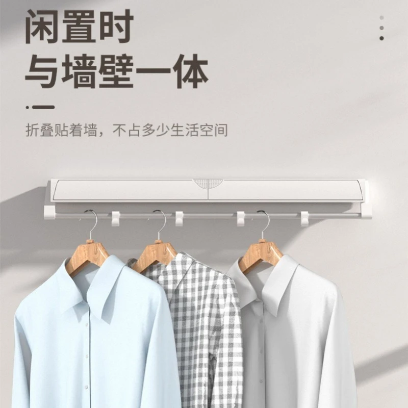 Invisible Clothes Drying Rack Wall Mounted Multifunctional Folding Rack Without Punching Holes Indoor Balcony Towel Coat Racks