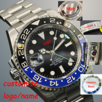 DIY Custom Logo 40MM Sapphire NH34 Mechanical Mens WristWatch Sterile Dial Ceramic 10Bar Luminous Sport Male reloj For You