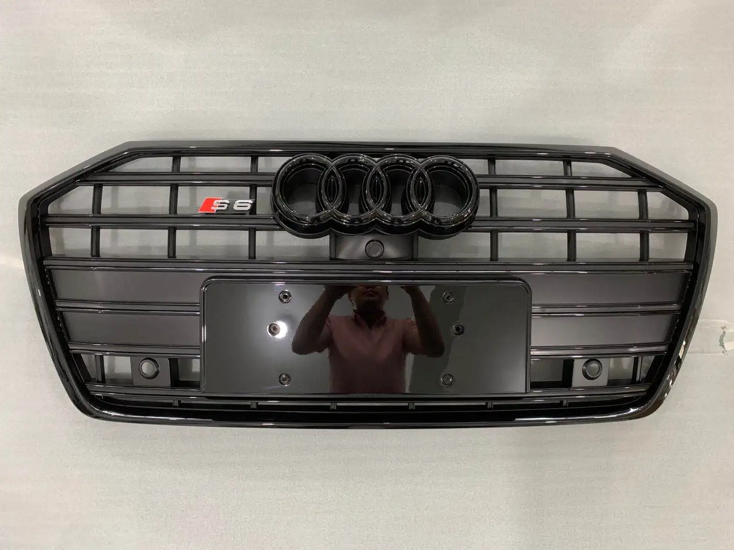 A6 C8 Honeycomb Grille Modification Grille Change To RS6 Style Front Bumper Grille for 2019