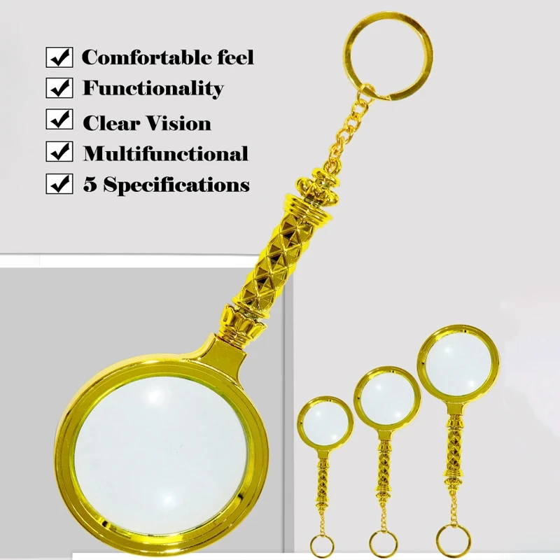 

10X Magnifying Glass Portable Handheld Magnifier 60mm 70mm 80mm Jewelry Loupe Glass For Coins Stamps Kids Seniors Reading